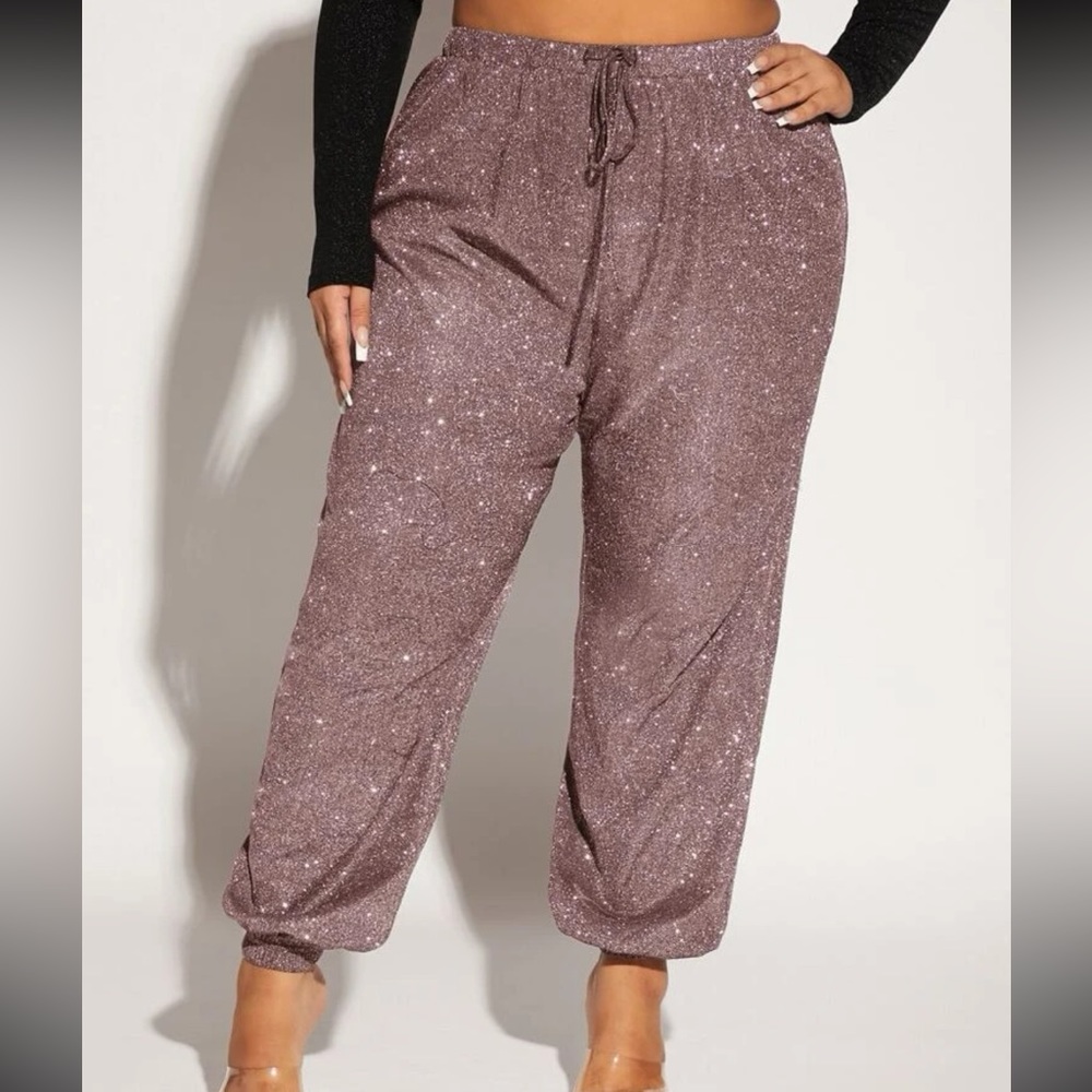 SHEIN drawstring glitter pants